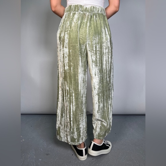 NWT ZARA Velvet Mint Coloured Wide Leg Coulott - Picture 2 of 3